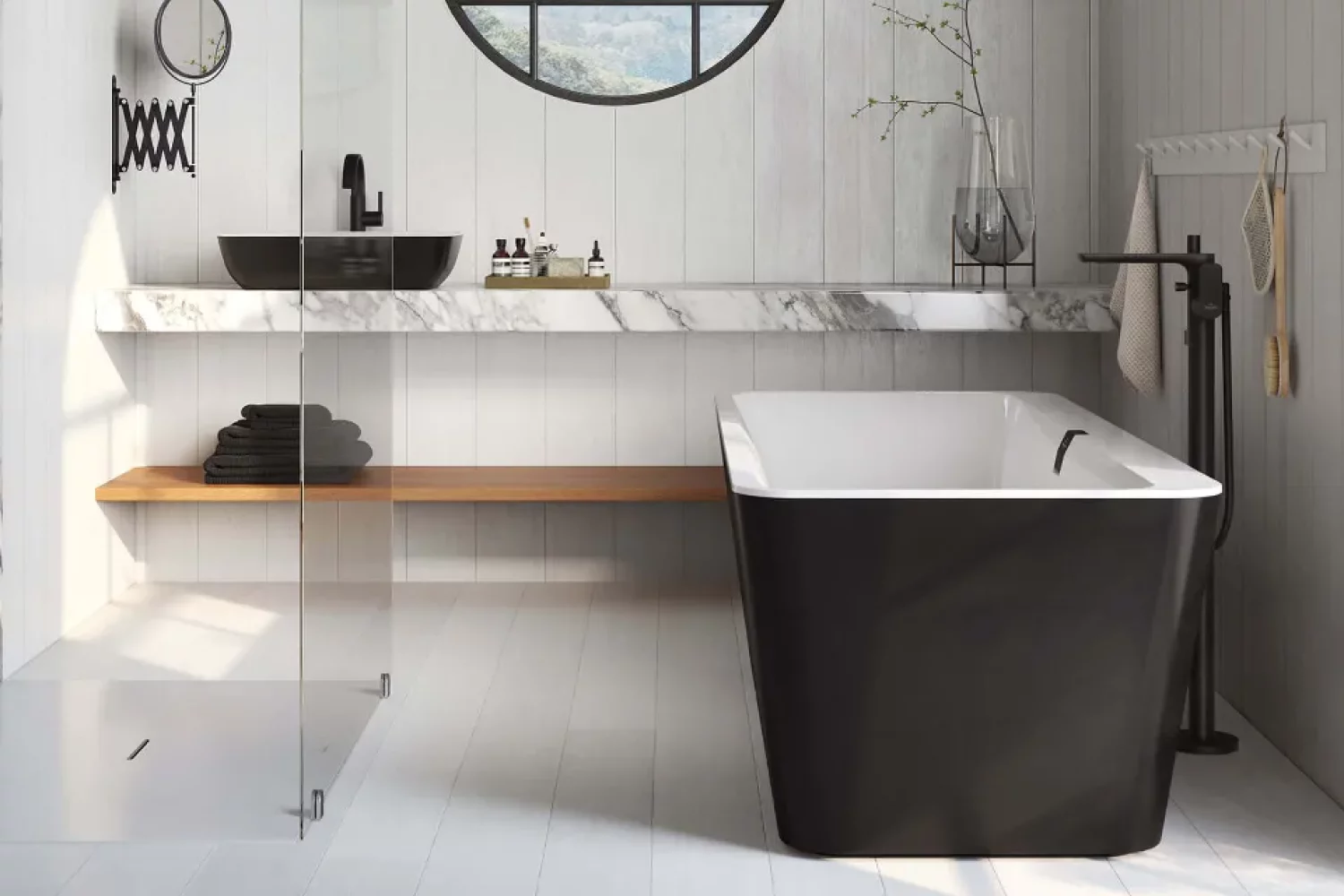 squaro-bathtub-with-black-artis-basin squaro-bathtub-with-black-artis-basin